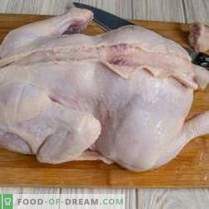 Gevulde kip zonder been in de oven