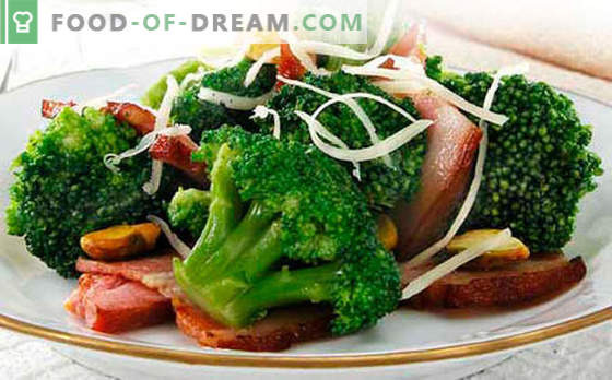 Broccolisalade - vijf beste recepten. Hoe goed en smakelijk gekookt broccoli salade.