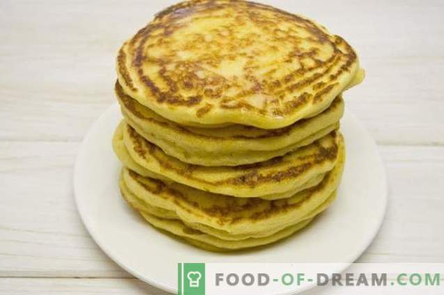 Corn pancakes - pancakes on kefir with cornmeal