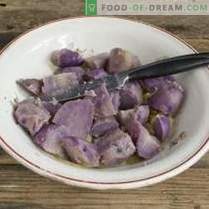 Lenten salade met paarse aardappelen