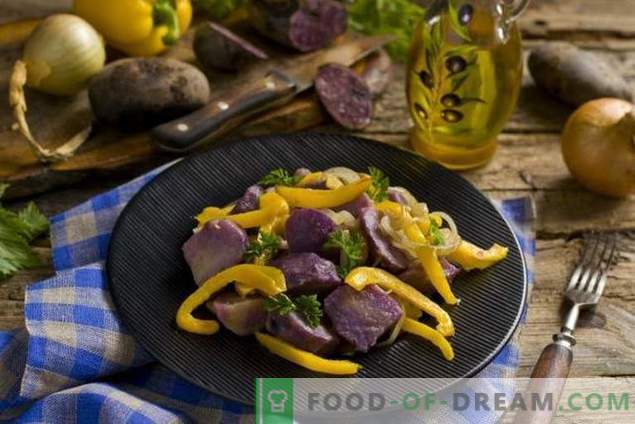 Lenten salade met paarse aardappelen