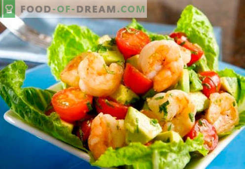 Salade à l'avocat et aux crevettes - des recettes éprouvées. Comment faire cuire une salade à l'avocat et aux crevettes.