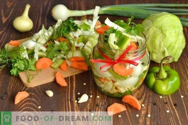 Salade van ingemaakte groenten voor de winter