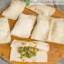 Puffs with spinach, egg and cheese