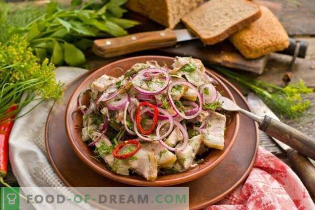 Rustic Meat Salad Marinated Herbs