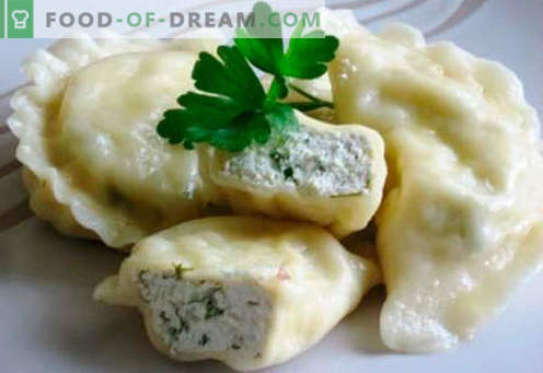 Dumplings met cottage cheese - de beste recepten. Hoe goed en smakelijk koken traditionele en luie dumplings met kwark thuis.