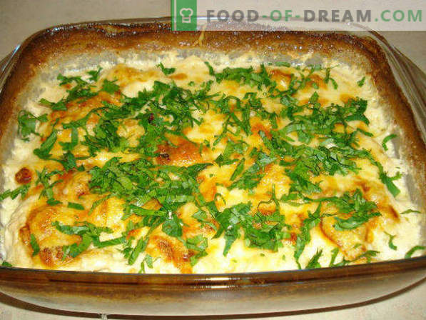 Bloemkoolbraadpan in de oven, recepten met kaas, ei, kip, gehakt, courgette
