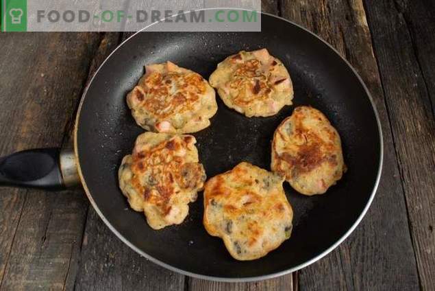 Fritters-kefir pizza - and nourishing, and fast