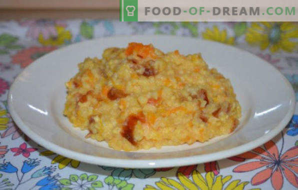 Millet porridge with pumpkin in a slow cooker, recipes with apples, meat, dried fruits, honey