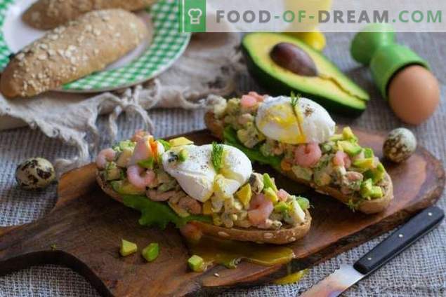 Sandwich met avocado en garnalen - eenvoudig en smakelijk