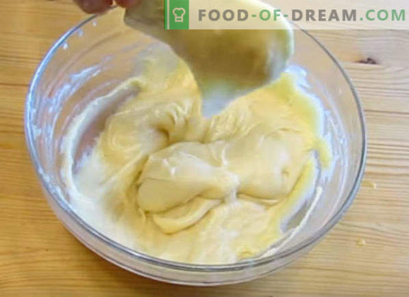 Choux gebak voor eclairs, recepten op melk, margarine, plantaardige olie