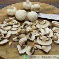 Runderleverpastei met champignons en groenten in de oven