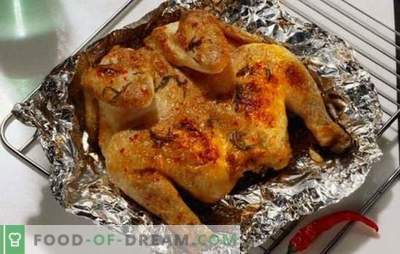 Fragrant and juicy chicken in foil in the oven - quickly, simply and tasty. Cooking chicken in foil in the oven - step by step recipes