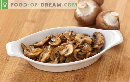 Gebakken champignons met uien - eenvoudig en lekker, snel en mooi! Een selectie van populaire recepten van gebakken champignons met uien