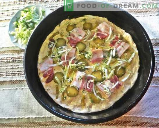 Pizza in de oven: een recept met foto's. Italiaans deeg, smakelijke vulling - zelfgemaakte pizza in de oven: stap voor stap fotorecept