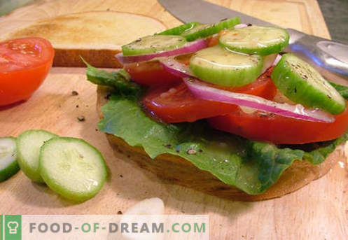 Tomatensandwiches zijn de beste recepten. Hoe snel en lekker broodjes koken met tomaten.