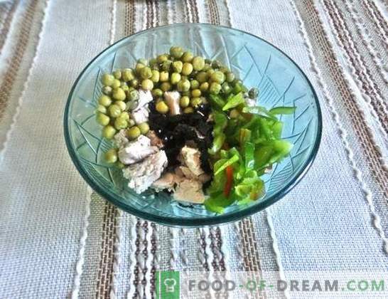 Salade met borst: een recept met foto's. Stap voor stap beschrijving van een geweldige salade met borsten, pruimen, kaas en Chinese kool