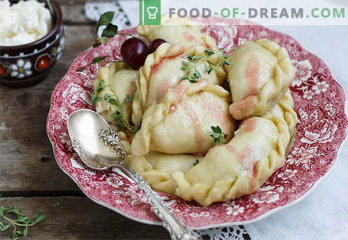 Kersenknoedels zijn de beste recepten. Hoe goed en smakelijk koken dumplings met kersen thuis.