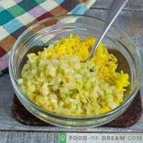Simpele en smakelijke kabeljauwlever salade met gouden rijst
