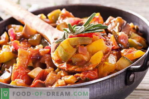 Plantaardige stoofschotel met vlees - de beste recepten. Hoe goed en smakelijk koken plantaardige stoofpot met vlees.