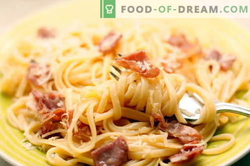 Pasta carbonara - de beste recepten. Hoe goed en smakelijk pasta carbonara koken.