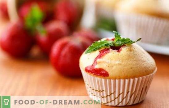 Strawberry Cupcake is een heerlijke bessen-delicatesse. Recepten gearomatiseerde cake met aardbeien voor soulful summer tea