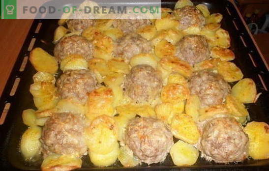 Gehaktballen met aardappelen - een culinair product. De beste recepten voor gehaktballen met aardappelen: met tomaat, groenten, kaas, zure room