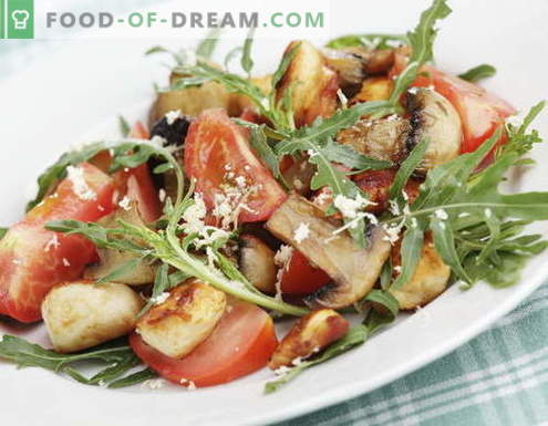 Salade met kip en champignons - de beste recepten. Hoe je op een goede en heerlijke manier salades van kip met champignons kookt.