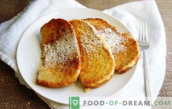 Brood in melk in een pan - croutons, zoet, pittig en tot de bouillon. Bak rossig brood croutons in melk in een pan