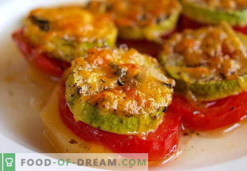Squash met tomaten - de beste recepten. Hoe goed en smakelijk courgette gekookt met tomaten.