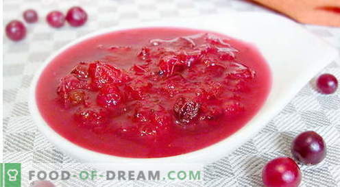 Cranberry-saus - de beste recepten. Hoe cranberrysaus op de juiste en smakelijke wijze bereiden.