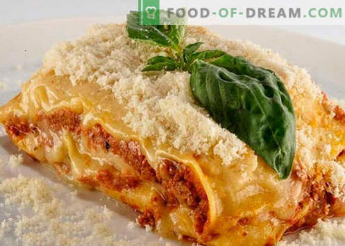 Lasagne met champignons - de juiste recepten. Hoe maak je snel en smakelijk lasagne met champignons.