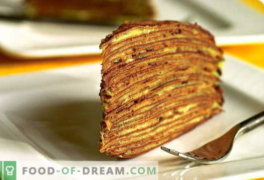 Pannenkoeken taart - de beste recepten. Hoe goed en smakelijk pannenkoekentaart bereiden.