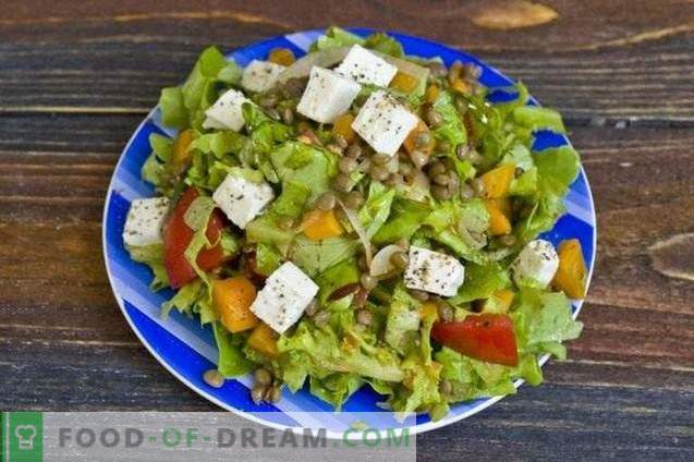 Salade met linzen en kaas