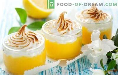 Lemon meringue - meringue, heerlijke room en citrusvruchten. Recepten en geheimen van het koken van heerlijke citroen meringue