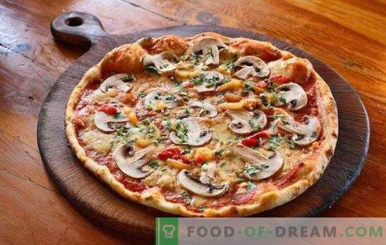 Pizza met gehakt en champignons: traditionele en originele recepten. Zelfgemaakte pizza met gehakt en champignons - de beste opties
