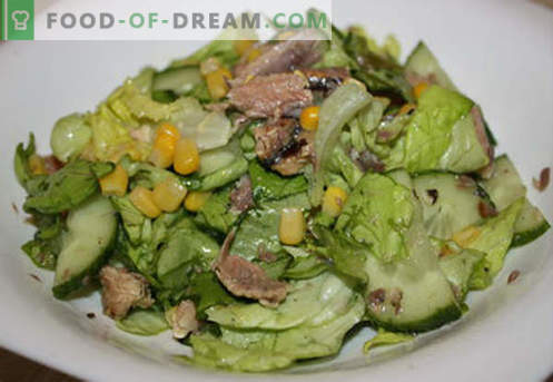 Salade met boter - bewezen recepten. Hoe goed en smakelijk een salade met boter bereiden.