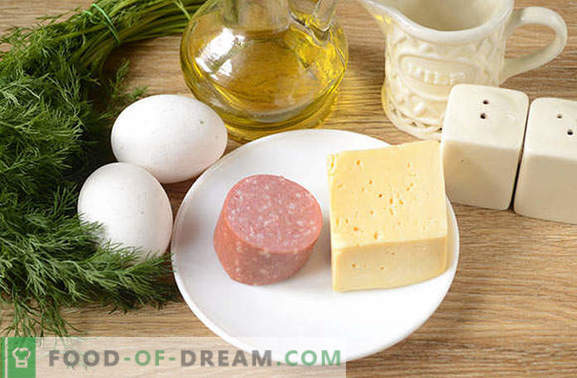 Омлет со сирење и колбаси: не може да биде полесно! Фото рецепт на чекор-по-чекор за омлет со сирење и колбаси - што е тајната на рак на омлет?