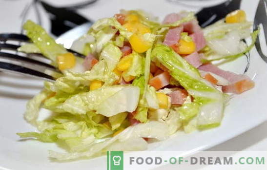 Salade met Pekingse kool en ham is een lichte snack. Recepten voor salades met Pekingse kool en ham: eenvoudig en gelaagd