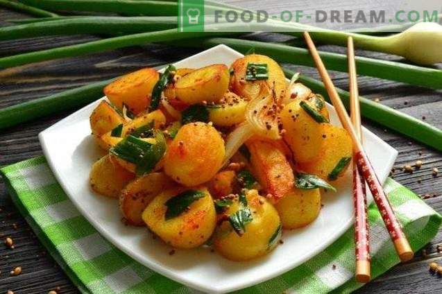 Patate fritte giovani in spezie indiane