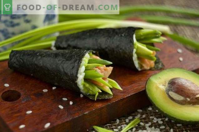 Temaki-sushi met avocado en forel
