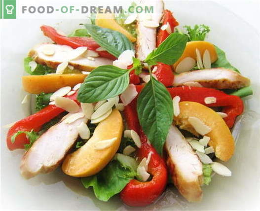 Salade met kip en paprika - de beste recepten. Hoe goed en smakelijk een salade bereiden met kip en paprika.
