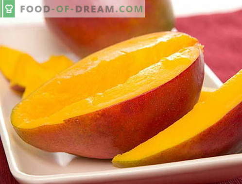 Mango - beschrijving, nuttige eigenschappen, gebruik bij het koken. Recepten met mango.