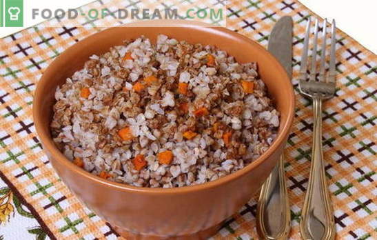 Boekweit met wortels - slimme pap! Recepten voor het koken van boekweit met wortelen en uien, tomaten, champignons, kip, eieren