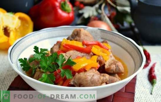 Varkensvlees met Bulgaarse peper: recepten en kookdetails. Hoe heerlijk varkensvlees te bereiden met paprika's