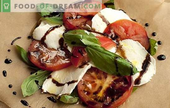 Mozzarella met tomaten - een Italiaans sprookje komt uit. We gebruiken mozzarella met tomaten op verschillende manieren en ... geniet ervan!