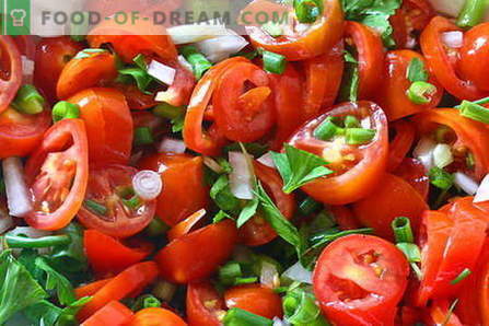 Tomatensalades zijn de beste recepten. Hoe goed en smakelijk koken salades van tomaten.