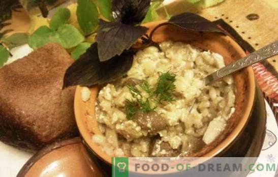 Perlovka in potten - heerlijk, niet het woord! Recepten Gerst met vlees in potten met groenten, champignons en melk
