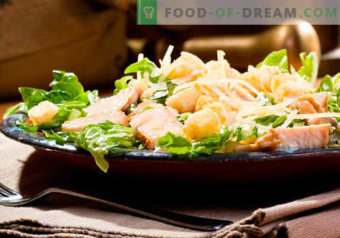 Salade met champignons en kaas - de beste culinaire recepten. Hoe goed en smakelijk gekookte salade met champignons en kaas.
