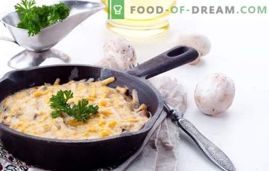 Julienne met champignons en aardappelen is een voortreffelijk gerecht volgens eenvoudige recepten. Heerlijke julienne met champignons en aardappelen koken